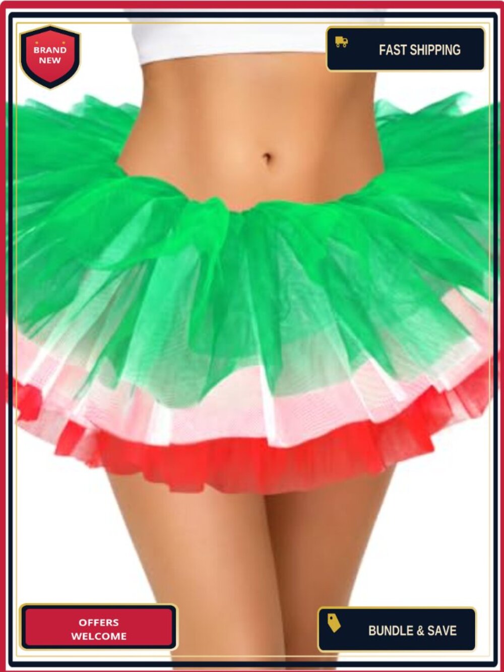 Women's 5-Layer Fluffy Tulle Tutu Skirt Adult Halloween Costume
